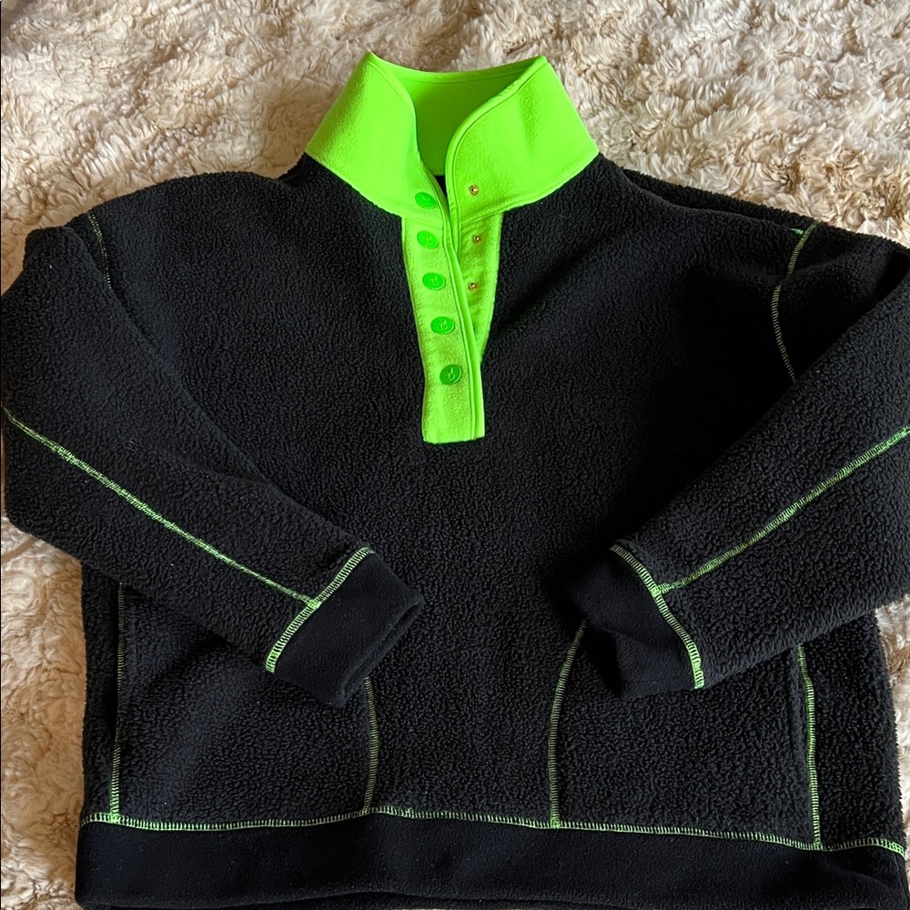 Dudley Stephens Black and Neon Green Fleece